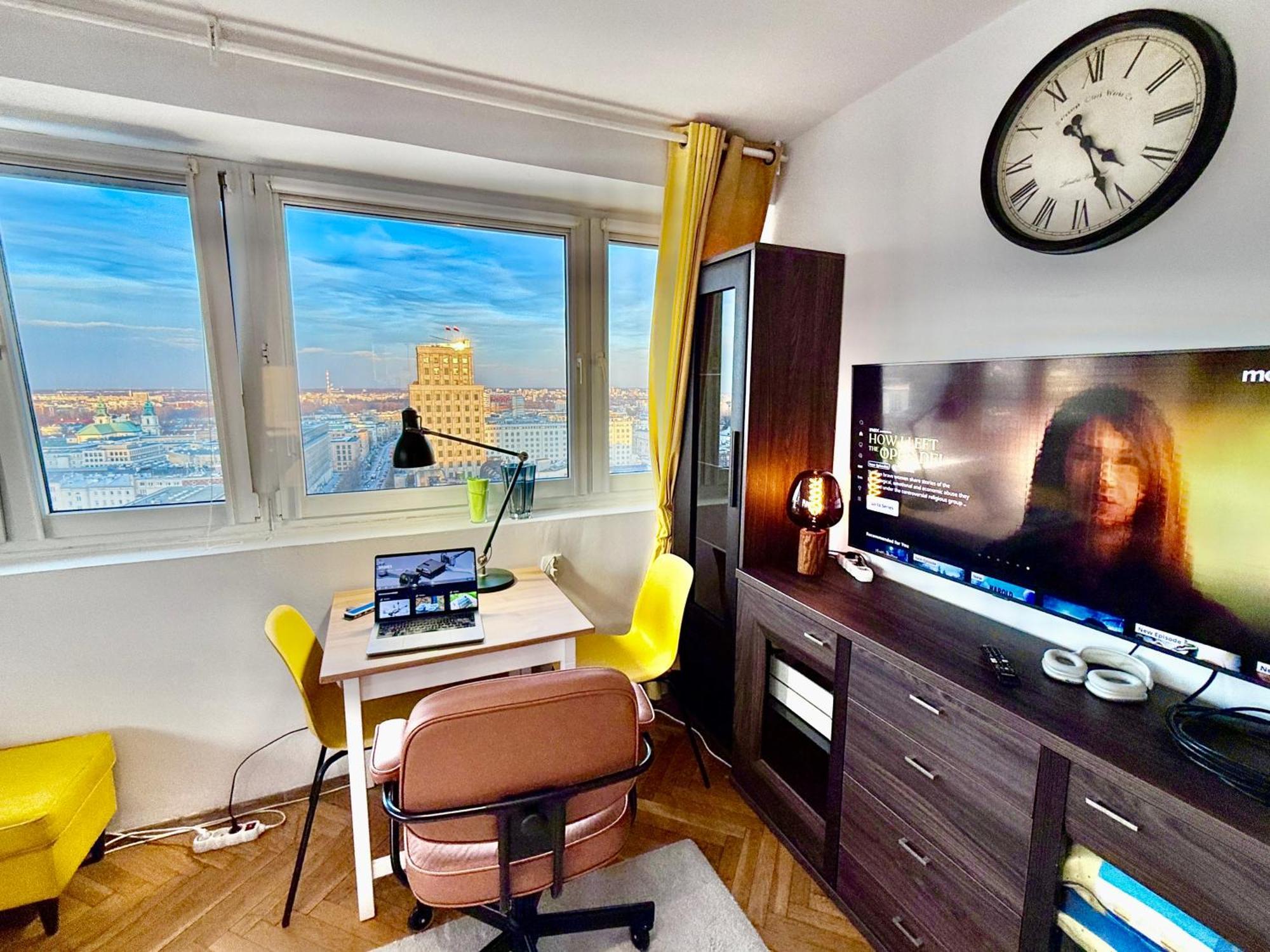 Super Apartment Yellow 2X Metro Fast Wifi 1 Gbs Netflix Panorama Miasta Варшава Екстер'єр фото